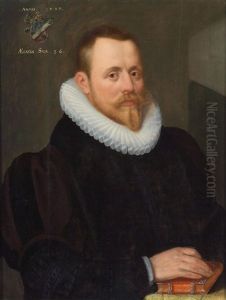 Portrait Of A Patrician Of The Free City Of Cologne, With His Coat Of Arms At Upper Left