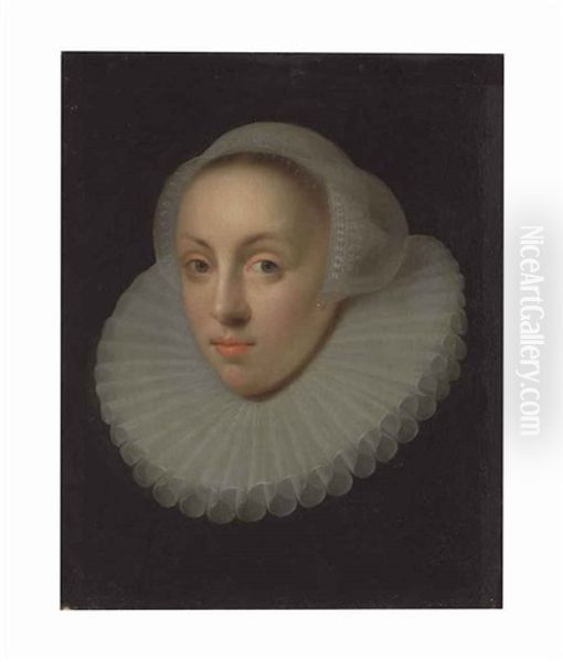 Portrait Of A Lady, Bust-length, In A Lace Collar And Headdress - view 1
