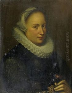 Portrat Einer Jungen Dame Mit Blume In Der Hand