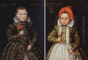Portrait Of A Boy In An Embroidered Dress Coat, Holding A Carnation And A Dagger by Gortzius Geldorp