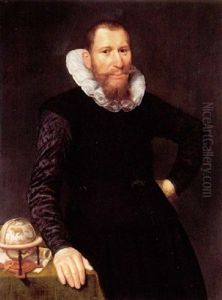 Portrait Of A Gentleman Wearing Black, Standing Beside A Table With A Celestial Globe Portrait Of A Gentleman Wearing Black, Standing Beside A Table With A Celestial Globe