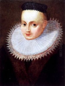 Bildnis Einer Jungen Dame Mit Halskrause Und Schwarzem Barett by Gortzius Geldorp