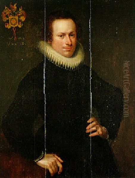 Portrait Of A Gentleman, Wearing A Black Costume And White Ruff - view 1