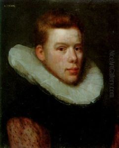 Portrait Of A Gentleman, Bust Length, In A Black Doublet