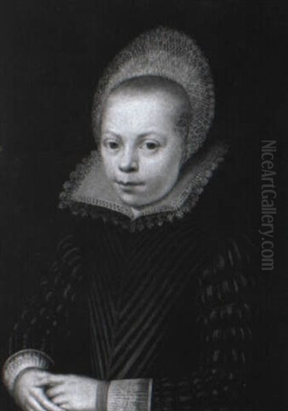Portrait Of A Young Girl Wearing A Black Costume - view 1