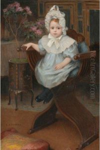 Portrait D'enfant Assis by Etienne Azambre