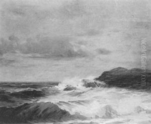 Coastal Scene With Breaking Waves by Emil Gelhaar