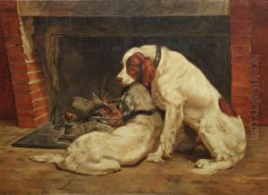 Retour De Chasse Au Coin Du Feu by Gaston Gelibert