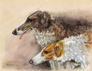 Chiens De Chasse by Jules Bertrand Gelibert