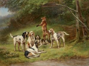 Scene De Chasse by Jules Bertrand Gelibert