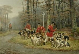 Grosse Jagdszene - Route Du Marcassin by Jules Bertrand Gelibert