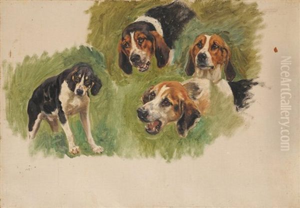 Etude De Tetes De Chiens (study) - view 1