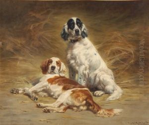 Zwei Spaniel by Jules Bertrand Gelibert