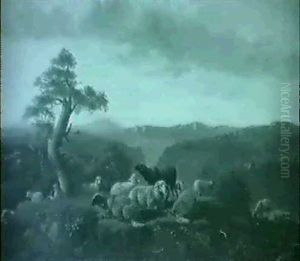 Patre Et Ses Moutons by Paul Jean Pierre Gelibert