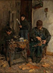 In The Workshop by Johann Nepomuk Geller