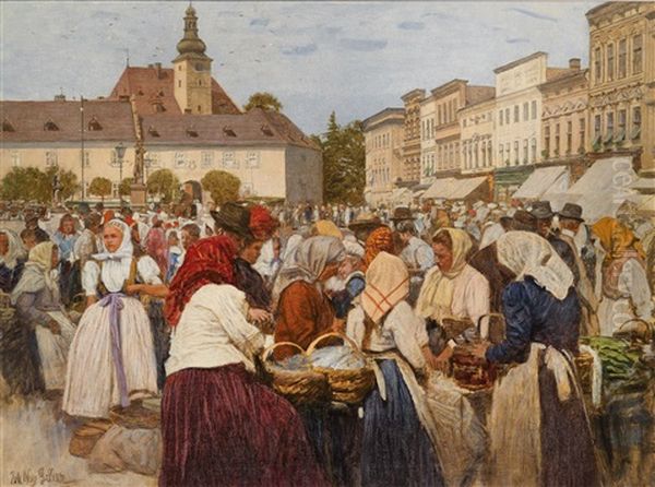 Market Day At The Schlosplatz In Frydek-mistek - view 1