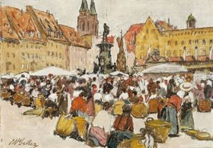 Ein Marktplatz by Johann Nepomuk Geller