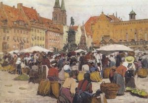 Markt In Nurnberg by Johann Nepomuk Geller