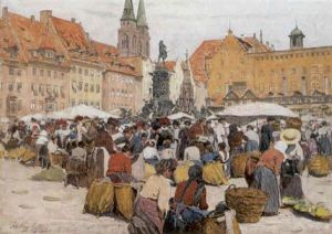 Marktplatz In Nurnberg by Johann Nepomuk Geller
