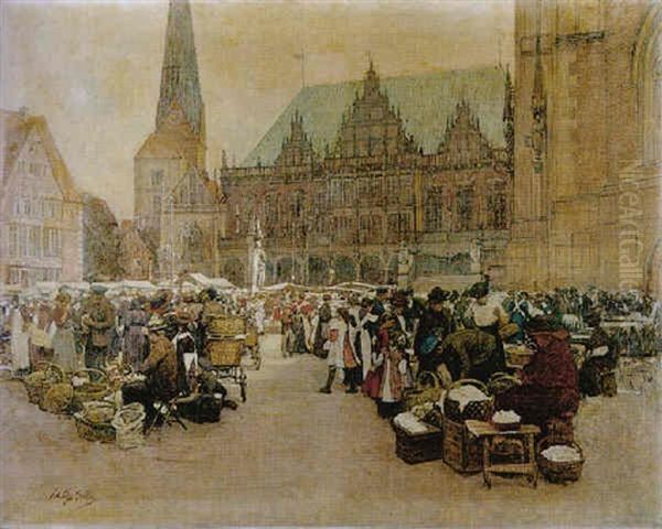 Bremer Marktplatz Mit Roland, St. Ausgari Dom, Rathaus, Liebfrauenkirche, Schutting - view 1