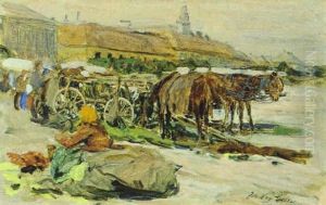 Altosterreichischer Bauernmarkt by Johann Nepomuk Geller