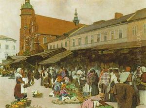 Markttag In Krakau by Johann Nepomuk Geller