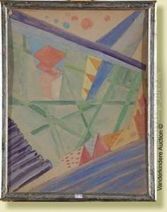 <progetta Prospettiva No. 1>, Aquarelle Sur Papier by Fedele Azari