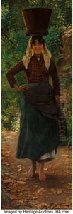 Giovane Donna Con Cesto Giovane Donna Con Cesto