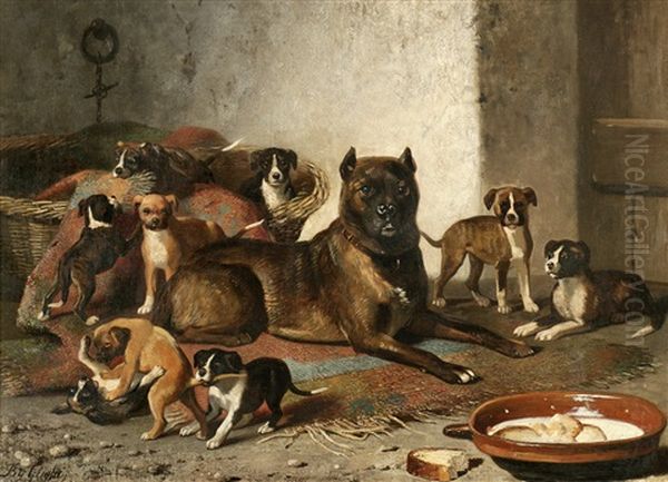 Bulldog And Litter - view 1