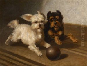 Deux Chiens A La Boule by Bernard de Gempt