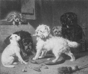 Mischief (genre Scene With Dogs) by Bernard de Gempt