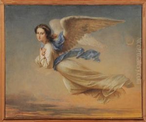 Ange Dans Les Airs, Les Mains Croisees Sur La Poitrine Ange Dans Les Airs, Les Mains Croisees Sur La Poitrine
