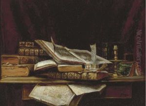 Still Life With Books by Adolphe Aze