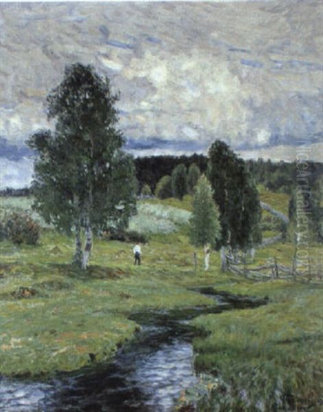Sommarlandskap Med Vattendrag - view 1