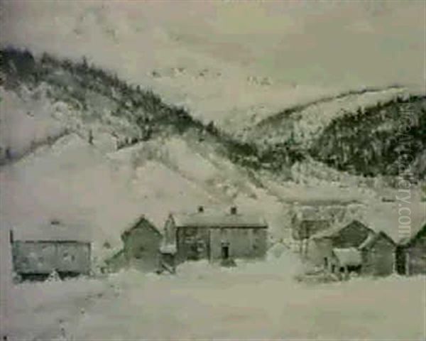 Fjallandskap Med Gard - Vintermotiv - view 1