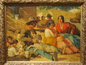 Le Repos Des Gitans, Pres De La Roulotte, Dans Une Ville Du Midi