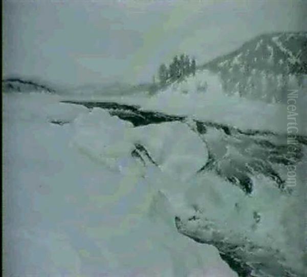 Norrlandskt Landskap Med Fors - Solig Vinterdag - view 1