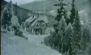 Norrlandskt Alvlandskap Med Byggnad - Sommarmotiv
