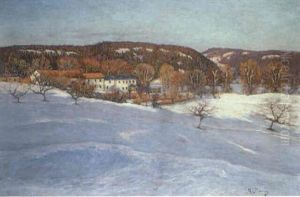 Soligt Vinterlandskap by Anton Genberg