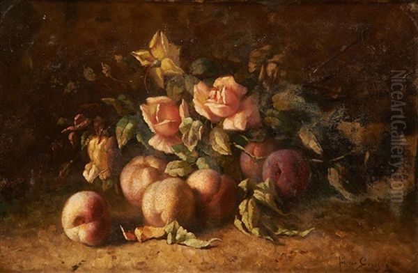 Composition Aux Peches Et Aux Roses - view 1