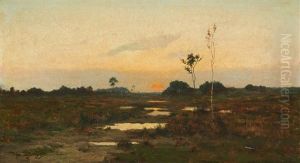 Coucher De Soleil Sur Le Marais by Jos van Genegen
