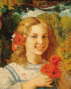 Fillette Au Bouquet