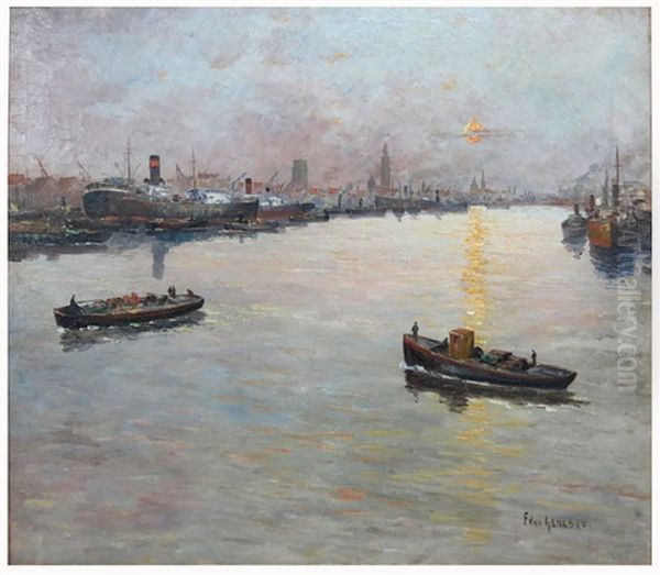 Antwerp Harbor Scene - view 1