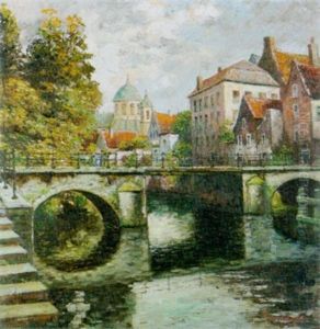 Kanal In Brugge by Frans van Genesen