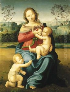 The Madonna And Child With The Infant Saint John The Baptist by Girolamo Genga
