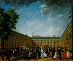 Un Apres-midi Dans Les Jardins Du Palais Royal by Jean Baptiste Genillion