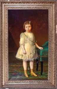 Portrait Of Louise 'lulu' M'liss Rolling (1886 1919), In A Silk Wisteria Trimmed Dress; Portrait Of Louise Marie Reiss Rolling (1862 1886) (pair) Portrait Of Louise 'lulu' M'liss Rolling (1886 1919), In A Silk Wisteria Trimmed Dress; Portrait Of Louise Marie Reiss Rolling (1862 1886) (pair)