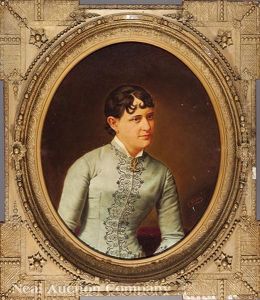 Portrait Of Louise Marie Reiss Rolling (1862-1886), Wearing An L Monogram Brooch Portrait Of Louise Marie Reiss Rolling (1862-1886), Wearing An L Monogram Brooch
