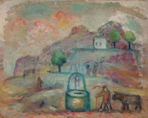 Landschaft Mit Brunnen by Robert Genin