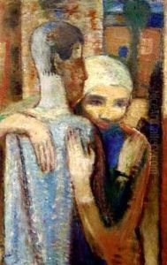 Paar Vor Stadtkulisse by Robert Genin